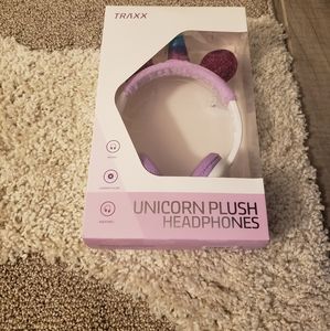 Unicorn Plush Adjustable Padded Headphones Purple